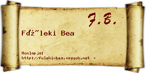 Füleki Bea névjegykártya